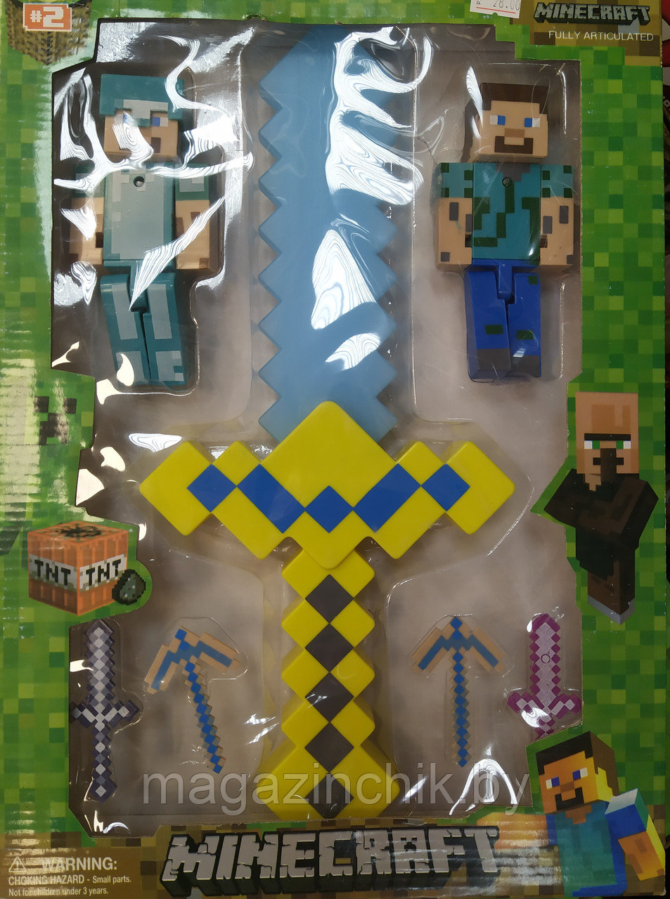 Алмазный меч (светящийся) c персонажами Minecraft - фото 1 - id-p110964912