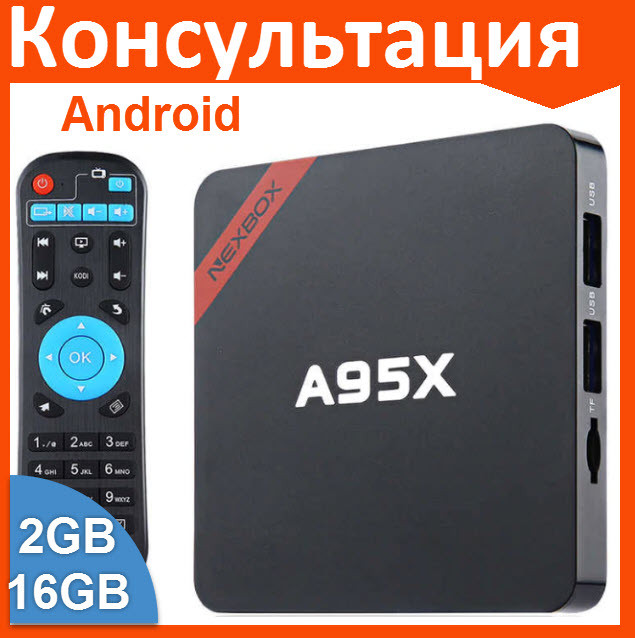 Смарт ТВ приставка A95X S905W 2G + 16G TV Box андроид - фото 1 - id-p73906863