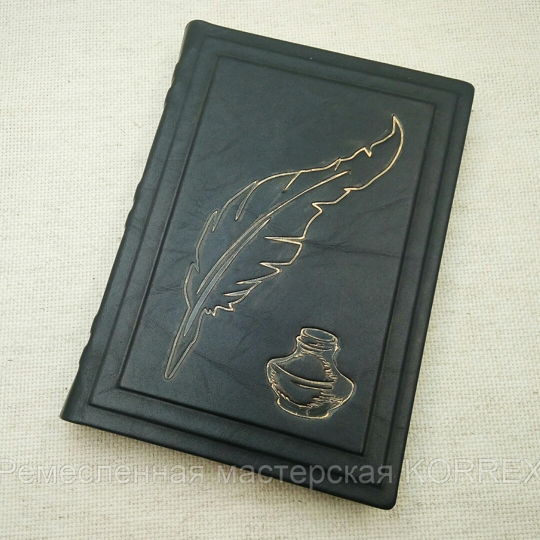 Ежедневник в переплете из натуральной кожи (чёрн.) Арт. 4-21