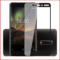 Защитное стекло Full-Screen для Nokia 6 2018 / nokia 6.1 черный (5D-9D с полной проклейкой)