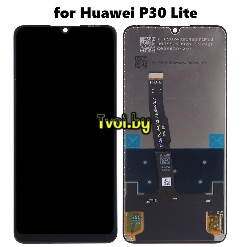 Дисплей (экран) для Huawei P30 Lite (MAR-LX1M) с тачскрином, черный - фото 1 - id-p61489149