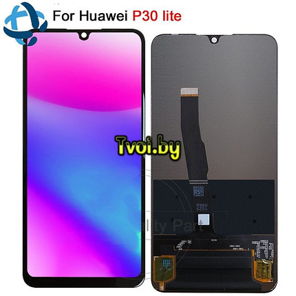 Дисплей (экран) для Huawei P30 Lite (MAR-LX1M) с тачскрином, черный, фото 2