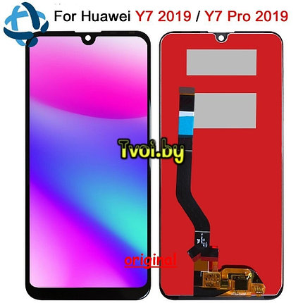 Дисплей (экран) для Huawei Y7 2019 (DUB-LX1) original с тачскрином, черный, фото 2