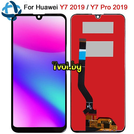 Дисплей (экран) для Huawei Y7 2019 (DUB-LX1) с тачскрином, черный, фото 2