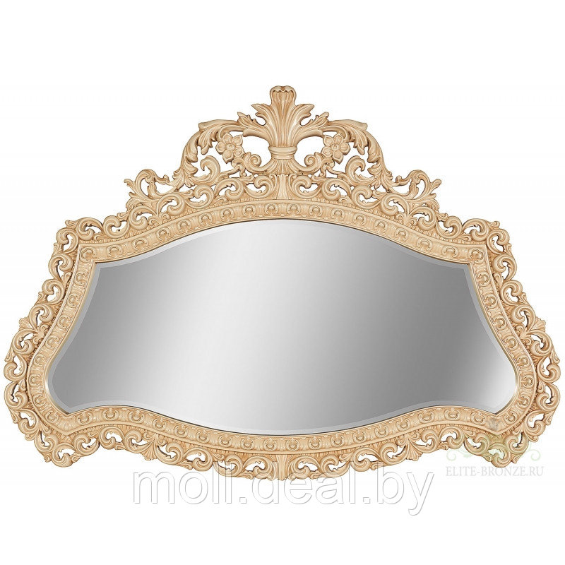 Зеркало настенное (с фацетом) "Версаль" 1100 х 780 х 35 цвет "Слоновая кость с золотой патиной" - фото 1 - id-p110681760