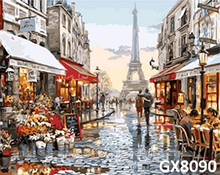 Рисование по номерам "Париж для двоих" картина