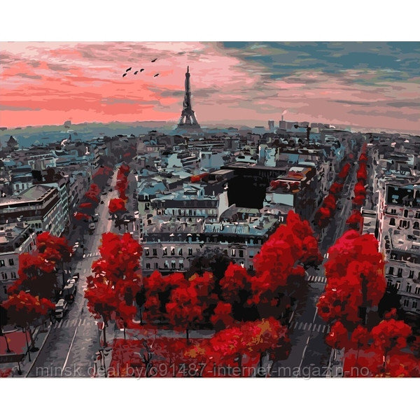 Рисование по номерам "Париж в красном " картина - фото 1 - id-p111007022