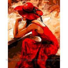Рисование по номерам "Дама в красном" картина - фото 1 - id-p111007035