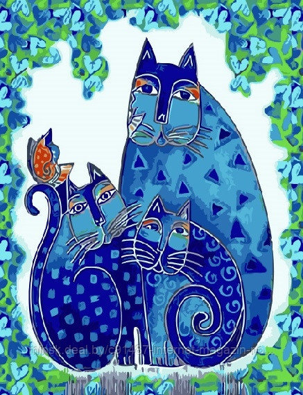 Рисование по номерам "Синие коты" картина - фото 1 - id-p111007051