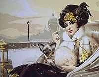 Рисование по номерам "Дама с котом" картина
