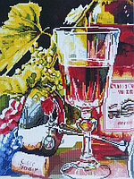 Алмазная мозаика "Бокал вина" на подрамнике