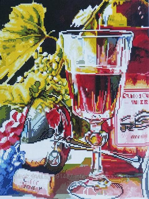 Алмазная мозаика "Бокал вина" на подрамнике - фото 1 - id-p111007115