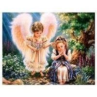 Рисование по номерам "Ангел и девочка" картина