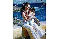 Рисование по номерам "Мать с ребенком на берегу" картина