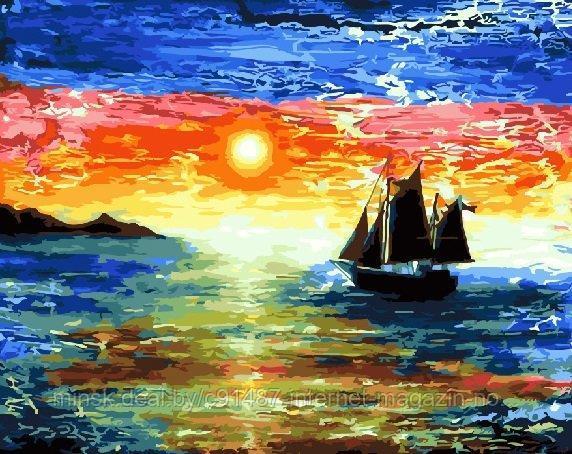 Рисование по номерам "Солнце над морем" картина - фото 1 - id-p111007150