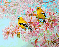 Рисование по номерам "Желтые птицы" картина