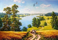 Рисование по номерам "Деревенская дорога" картина