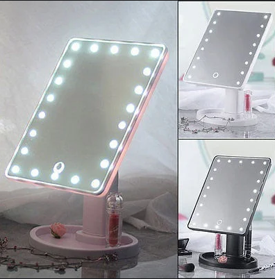 Косметическое зеркало с подсветкой Large Led Mirror (22 светодиода) - фото 2 - id-p111006282