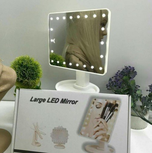 Косметическое зеркало с подсветкой Large Led Mirror (22 светодиода) - фото 6 - id-p111006282