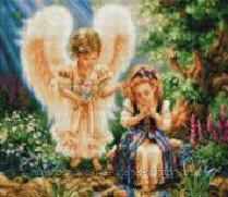 Алмазная мозаика "Ангел и девочка" вышивка - фото 1 - id-p111007205