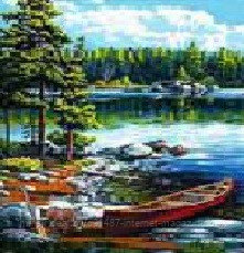 Алмазная мозаика "Лес на берегу реки" вышивка - фото 1 - id-p111007215