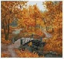 Алмазная мозаика "Аллея осенью" на подрамнике - фото 1 - id-p111007234