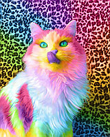 Рисование по номерам "Кот с фиолетовым языком" картина