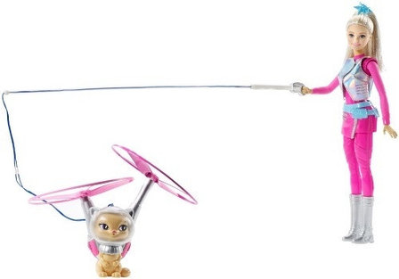 Планета Игрушек Barbie DWD24 Барби Кукла с летающим котом Попкорном из серии "Barbie и космические приключения", фото 2