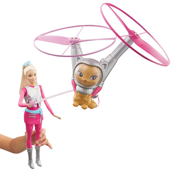 Barbie DWD24 Барби Кукла с летающим котом Попкорном из серии "Barbie и космические приключения" - фото 5 - id-p93783792