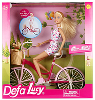 Кукла барби DEFA Lucy на велосипеде, с собачкой, 8276