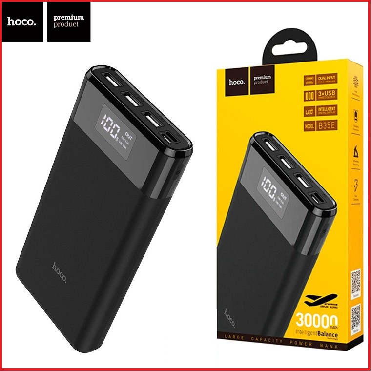 Портативный аккумулятор Hoco B35E Entourage 30000 mAh Power Bank (черный)