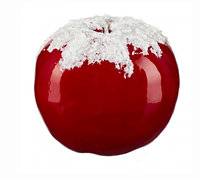Яблоко декор. заснеженное,20см, красный/белый