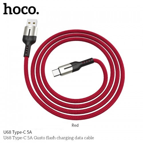 Кабель USB на Type-C 5A Hoco U68 Gusto (быстрая зарядка и передача данных) - фото 4 - id-p111032141