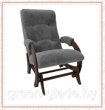 Кресло-качалка глайдер модель 68 каркас Орех ткань Verona Antrazite Grey