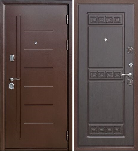 Двери входные металлические Троя Антик, Венге