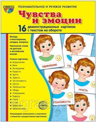 Демонстрационные картинки СУПЕР Чувства и эмоции.16 картинок с текстом., ТЦ СФЕРА - фото 1 - id-p111063073