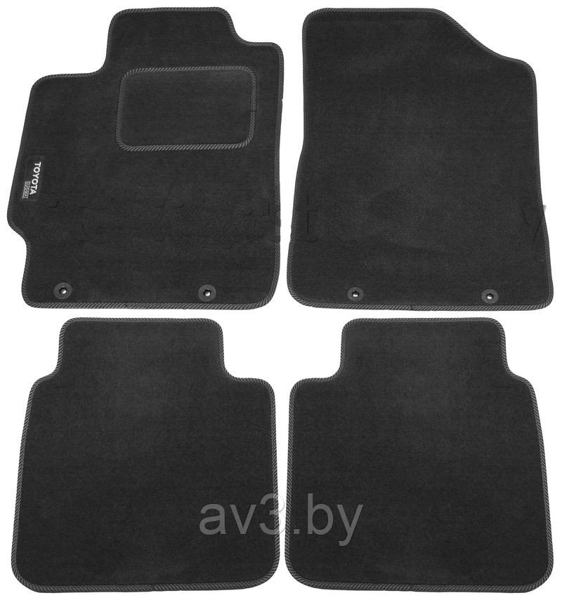 Коврики ВОРСОВЫЕ в салон Toyota Camry 6 V40 2006-2011 Черный (Duomat)