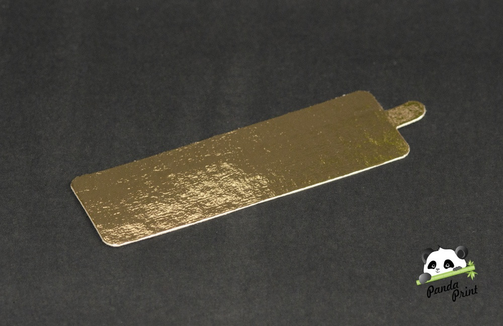 Подложка с держателем для пирожного 130х40 мм (0,8) золото - фото 1 - id-p111064569