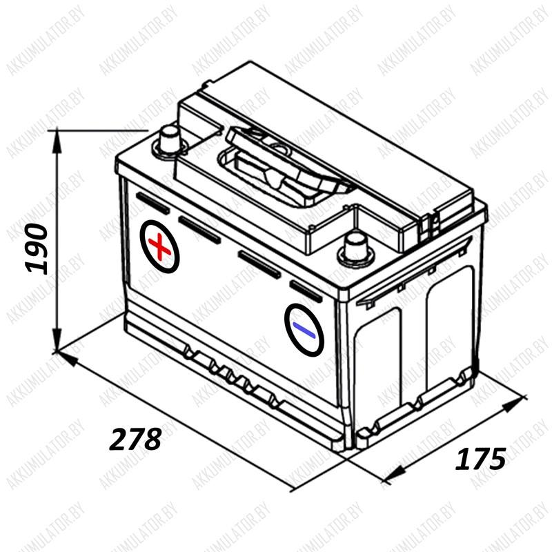 Аккумулятор 555 6СТ-74-А3 L / 74Ah / 720А / Прямая полярность - фото 2 - id-p75048223