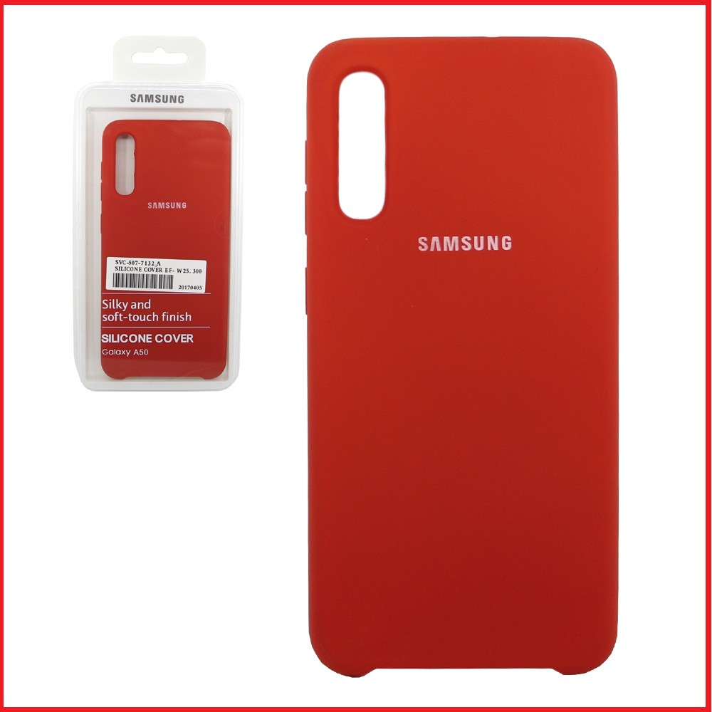 Чехол-накладка для Samsung Galaxy A50 (копия) A505 Silicone Cover красный