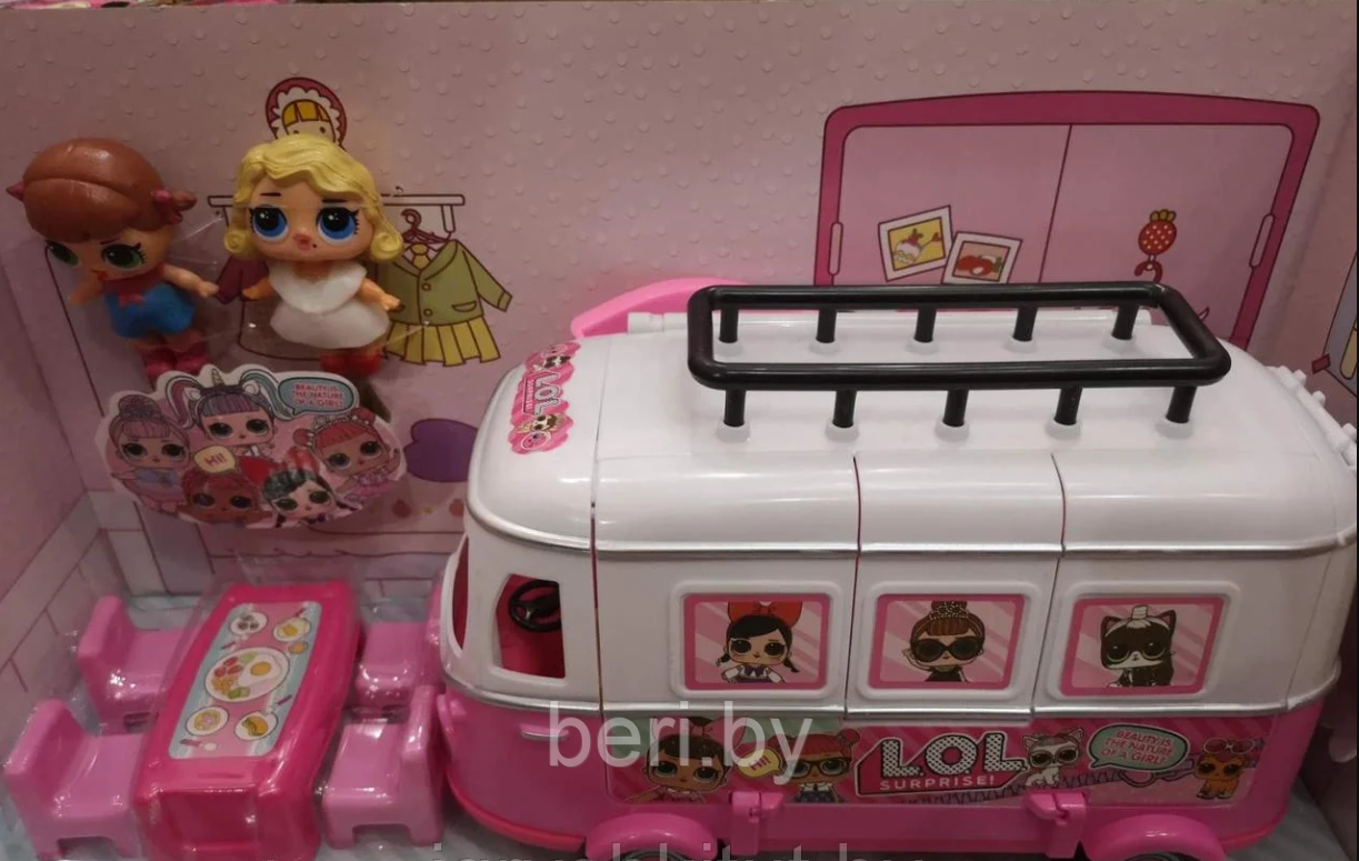 G22336/ТМ855В Автобус для кукол LOL + 2 куклы и мебель, игровой набор - фото 3 - id-p111070735