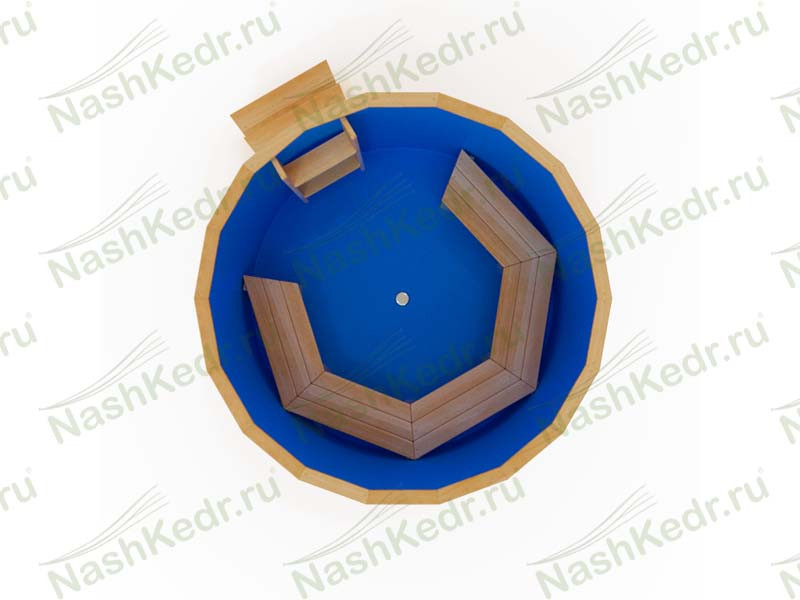 Купель круглая из кедра с пластиковой вставкой (h100/d100/4 см) (5356)