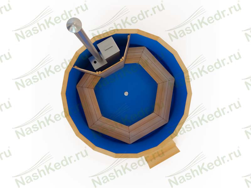 Купель круглая из кедра с пластиковой вставкой (h120/d180/4 см) (5359) - фото 1 - id-p111073598