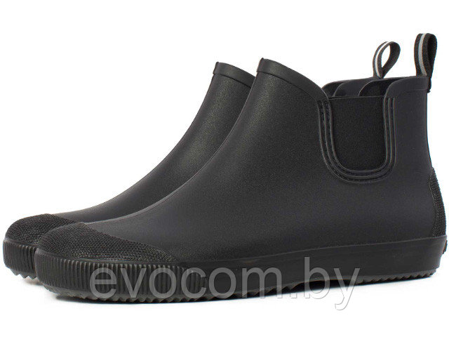 Полусапоги ПВХ мужские, черн/серый, р.40 Beat Nordman (ботинки мужские из ПВХ с эластичной вставкой, черные с