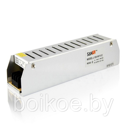 Блок питания узкий T-100-12 (12V, 100W, 8,3A, IP20), фото 2