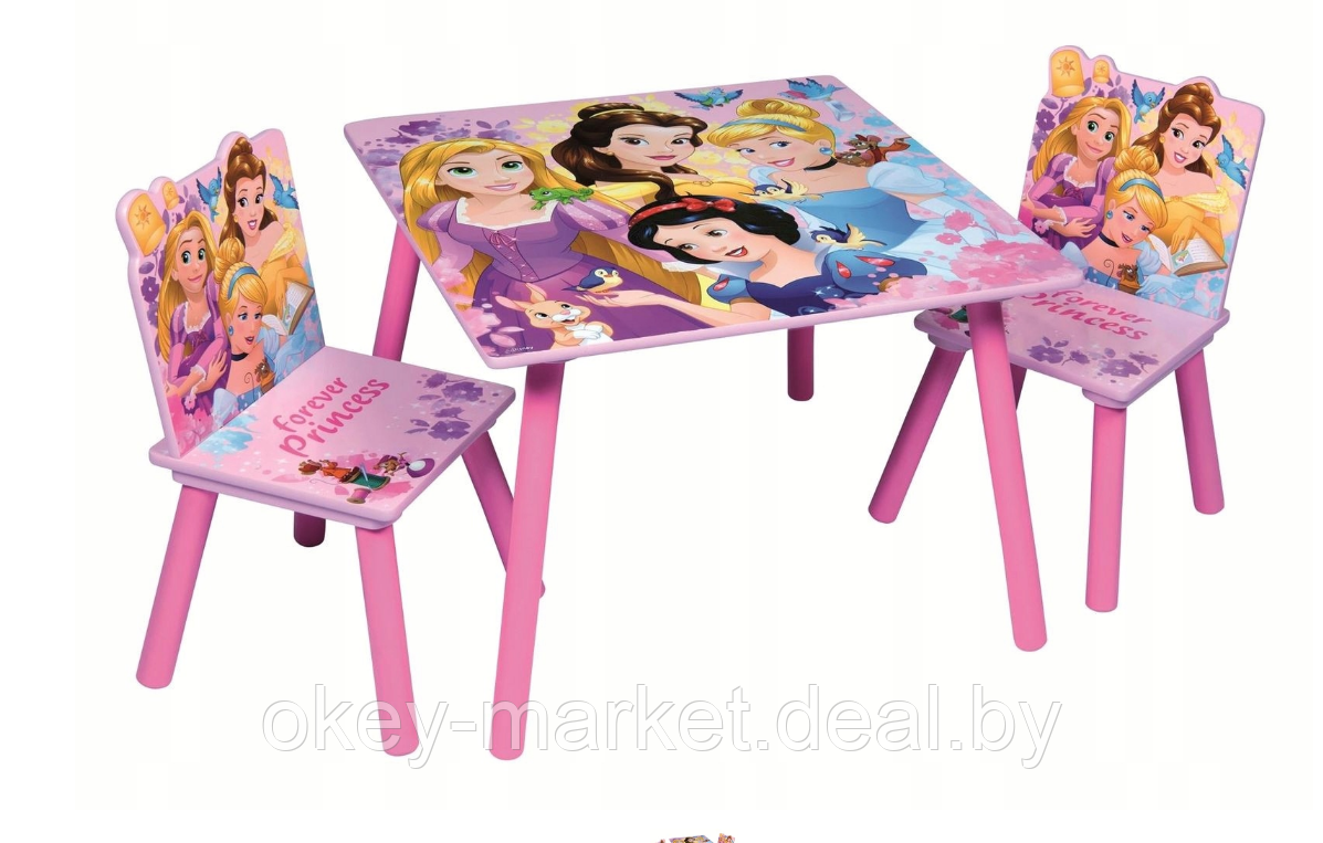 Журнальный столик со стульями для детей Принцессы Диснея 2  8978