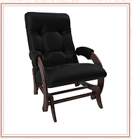 Кресло-качалка глайдер модель 68 каркас Орех экокожа Vegas Light Black
