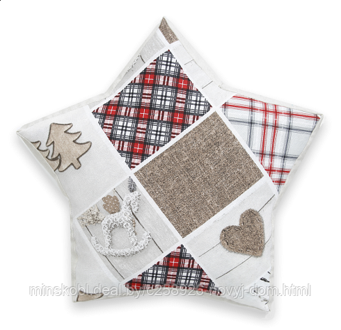 Декоративная подушка-звездочка "Шотландский лес"