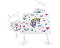 Журнальный столик со стульями для детей Unicorn 244162J