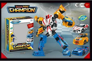 529 Робот, робот-Трансформер Тобот «Champion» 3 в 1, тобот тритан 20 см, робот + 3 машинки tritan champion